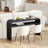 59.4'' 2-Tier Solid Wood Veneer Console Table with Waterfall Edge