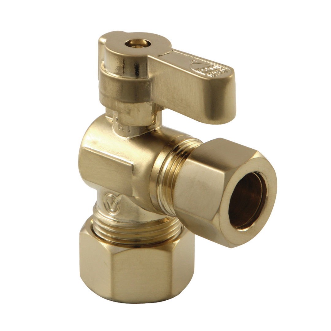 Kingston Brass 5/8-Inch OD Comp x 1/2-Inch OD Comp Quarter-Turn Angle Stop Valve Kingston Brass 