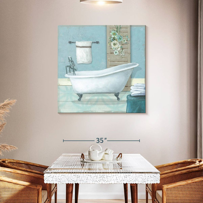 Teal Bath I, 39" H x 39" W