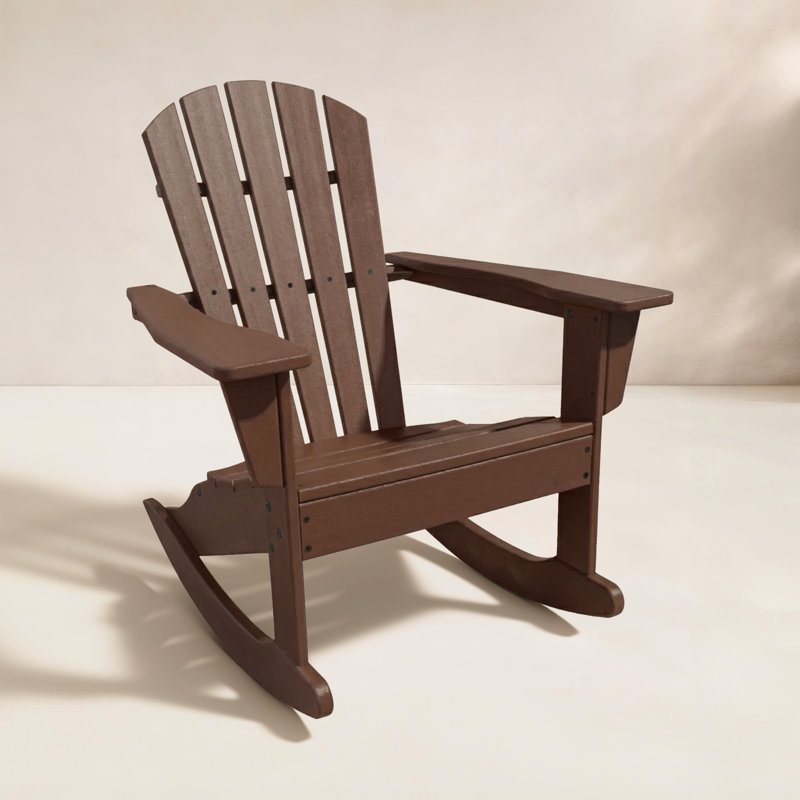 POLYWOOD Palm Coast Adirondack Rocking Chair, Mahogany