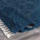 Hollier Modern Power Loom Performance Shag Tasseled Blue Rug
