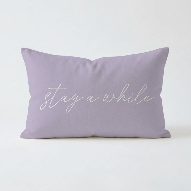 Stay A While Pillow 21"x13" Lilac, 21"x13", Lilac