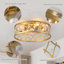 Modern 50cm Gold Reversible Caged Ceiling Fan with Light Kit and Remote Control