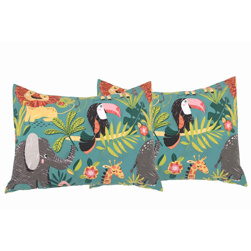 Jungle Safari Green and Orange Microfiber Twin Bed in a Bag Set