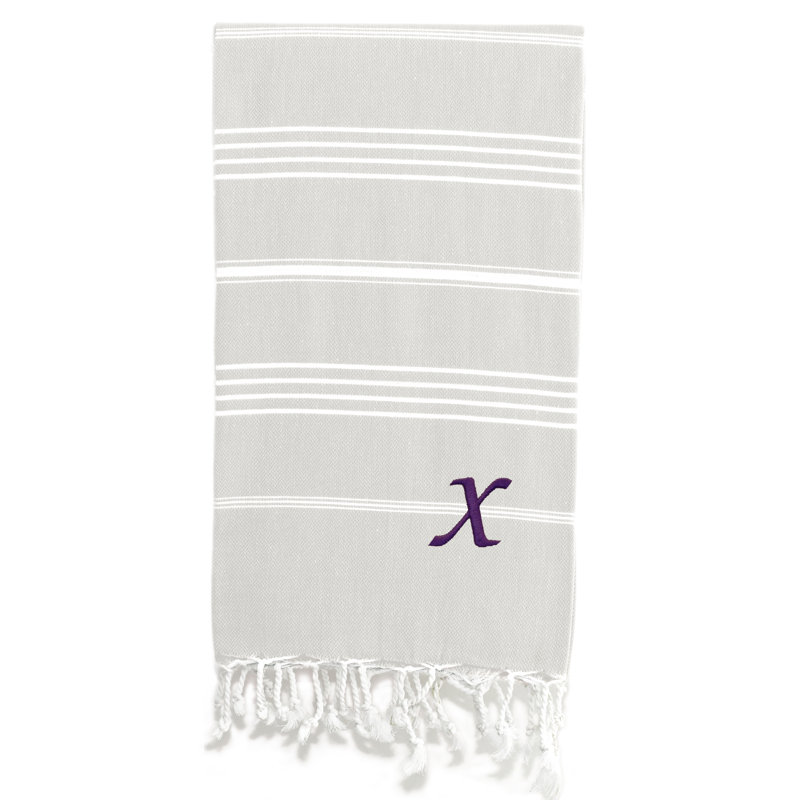 Serviette de plage 100% coton Pestemal Lucky, Crème / Blanc, X