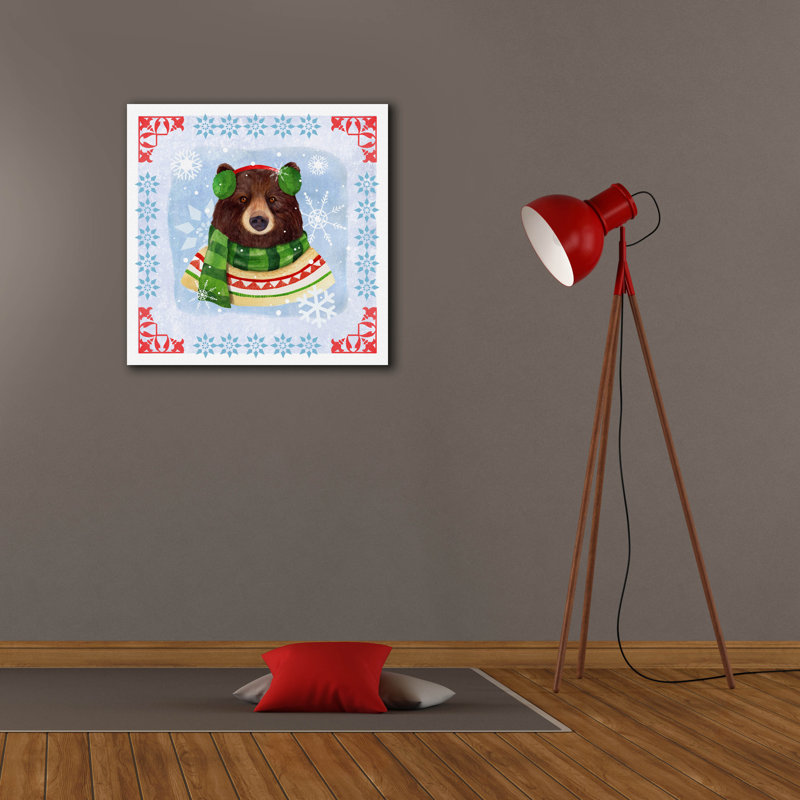 «Winter Bear» par Fiona Stokes-Gilbert, art mural sur toile, H 26 po x l 26 po x P 1,5 po