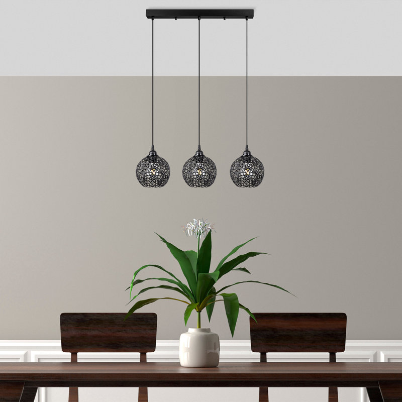 Luminaire suspendu pour îlot de cuisine 3 lumières Ornellas