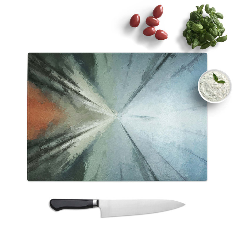 Tempered Glass Moving Forward Chopping Board, 39 cm W x 28.5 cm L
