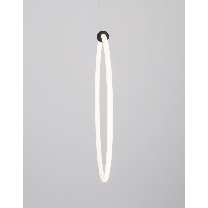 1 - Light Black LED Single Pendant, 120cm H x 59.5cm W x 21cm D