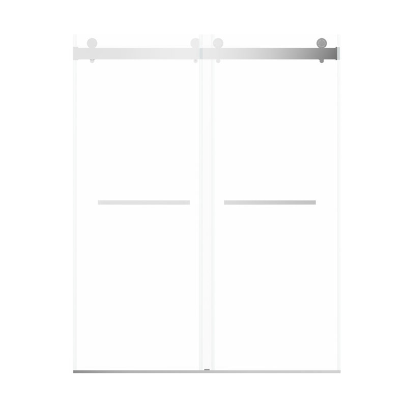 Porte de douche de 56 à 60 pouces de largeur - double coulissante, 76 H, verre trempé 3/8 d'épaisseur, finition sophistiquée pour une expérience de bain confortable