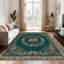 Tapis 4 x 6 pi, tapis d'extérieur doux papillon vert foncé, tapis lavables à poils courts vieillis d'inspiration rétro pour le salon, la salle à manger et la chambre à coucher-491875866