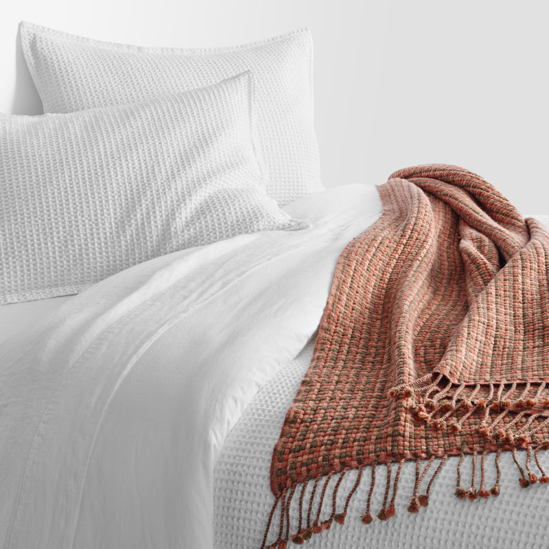 Chaperone Hand Woven Throw Blanket, Orange