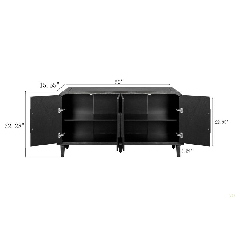 Buffet 59 po 59 po Farmhouse, Noir antique