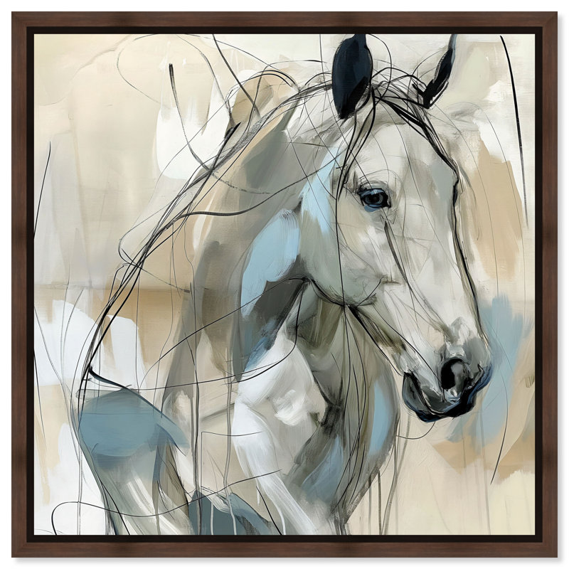 «Horse Glint» par Art Remedy, Encadrement argenté, 41" H x 41" W