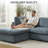 Oversized Down-Filled Modular Sofa With Ottomans-427721364-427721371