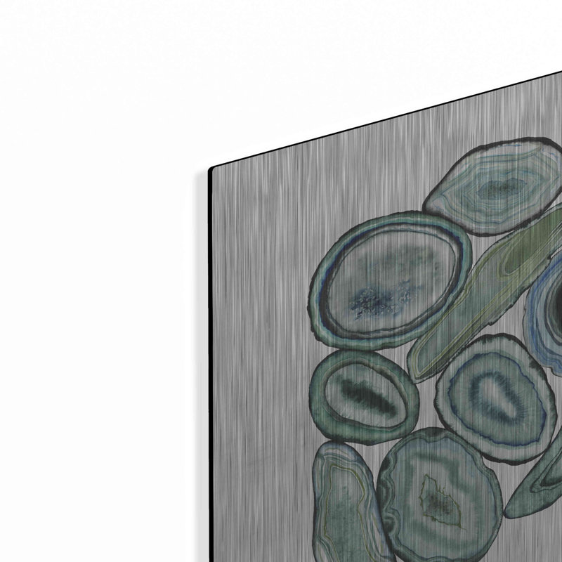Orren Ellis «Stacked Agate I» par Grace Popp, art mural en métal, H 12 po x l 12 po