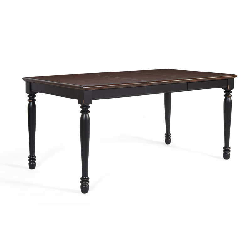 Dunblane Solid Wood Dining Table, Dark Walnut/Black