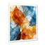 Rétro motif de feuille orange et bleu - formes abstraites, art mural, salon-1746253847-1746253846