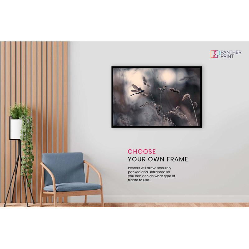 Dragonfly on a Flower Floral Garden 1 Piece Wall Art, 61cm H x 41cm W x 0.5cm D