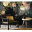 Murale texturée fleur de pivoine foncée-1028511462