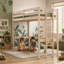 Esma High Sleeper Solid Pine Loft Bunk Bed-20695998