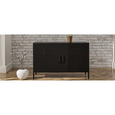 2-door metal locker accent cabinet