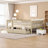 Natural-toned Solid Wood Full Size Platform Daybed with Two Storage Drawers, Versatile for Living Rooms and Guest Bedrooms