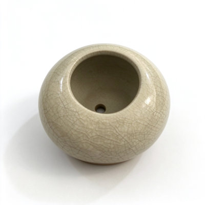Pot à fleurs ivoire en céramique - pot de fleurs succulentes Crackle Glaze Ball, 5,9 po x 5,9 po x 5,9 po