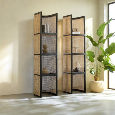 Japanese Style Rattan Bookcase