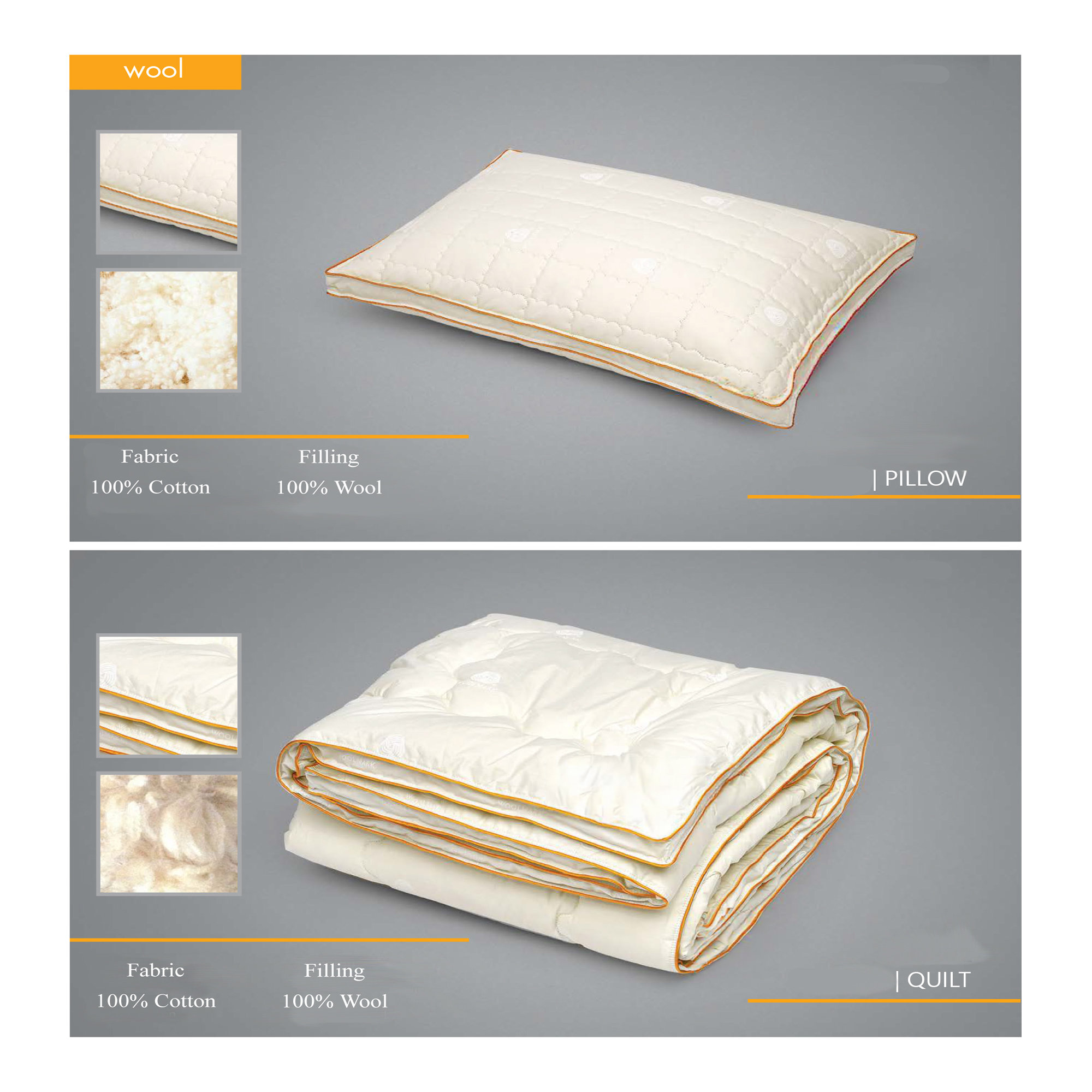 Wool Hypoallergenic Medium Cooling Pillow, King
