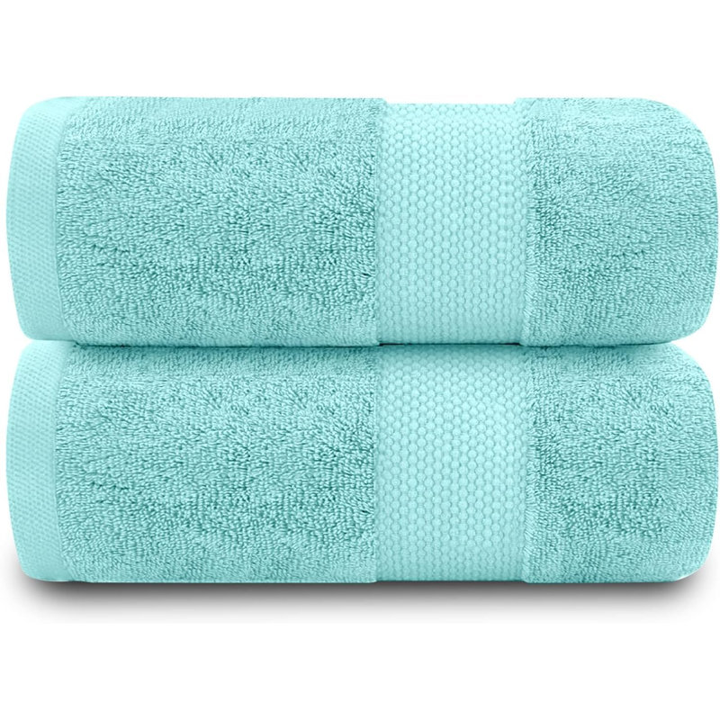 Miami 2 Piece Bath Sheet Same-Size Bale, Turqouise, Jumbo Bath Sheet - 2 Pack