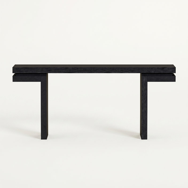 66" Extra-Wide Veneered Console Table, Black