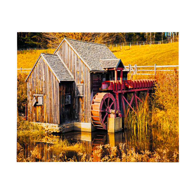Photographie de vieux chalet Arlin sur métal