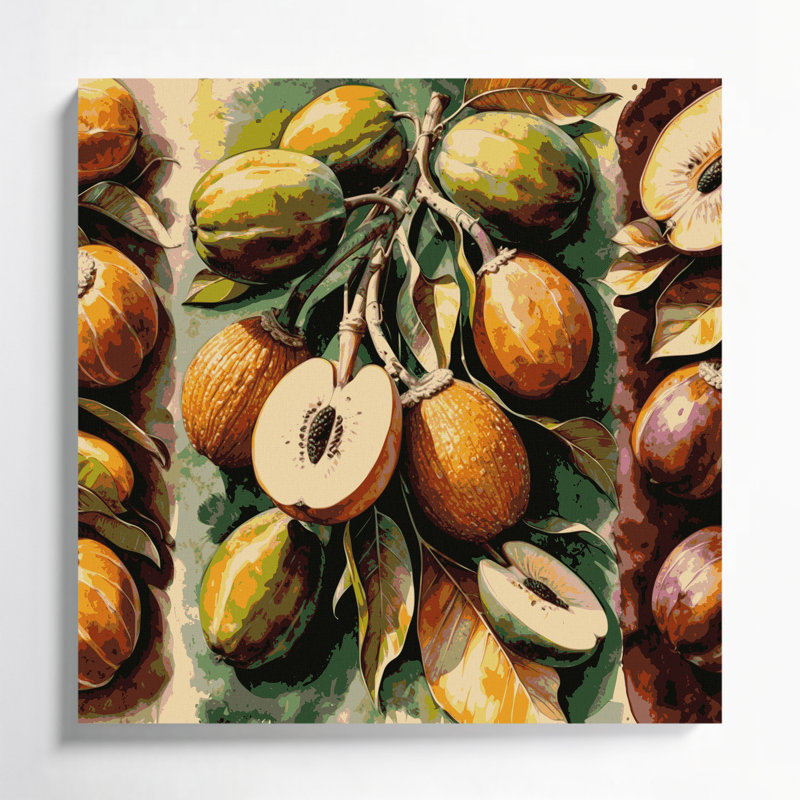 «Fruit Baobab Fruit», art mural sur toile beige, H 12 po x l 12 po
