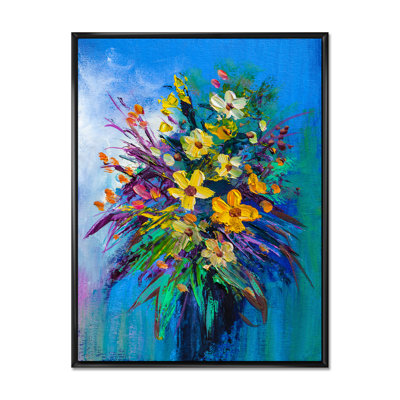 «Yellow Color Summer Bouquet», reproduction d'art sur toile traditionnelle