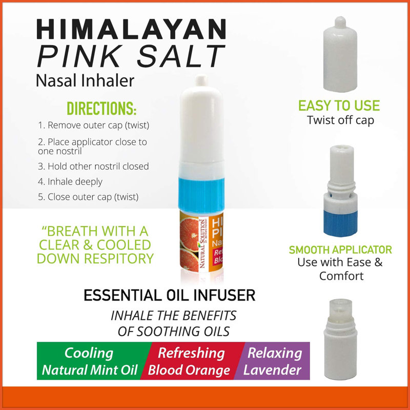 Natural Solution Salt Nasal Inhaler, Refreshing and Relaxing Sinus Pressure Relief