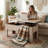 Kingstowne Reclaimed Solid Mango Wood Lift Top Coffee Table – Hand Carved Distressed White 