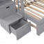 Lit simple superposé au dessus d'un lit double avec lit gigogne simple (gris)-1922800322