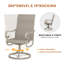 Ensemble de salle à manger en aluminium pour patio avec table de salle à manger ronde en aluminium de 53 po et 6 chaises pivotantes en textilène-107174498