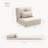 Folding Chair Bed: Adjustable , Beige Linen Fabric, Suitable For Living & Bedroom Flip Area Home Upholstered,