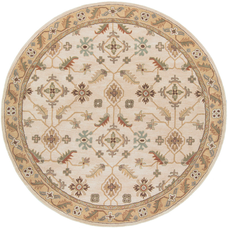 Tapis brun clair en laine touffeté à la main BuckHill, Carré 6 pi
