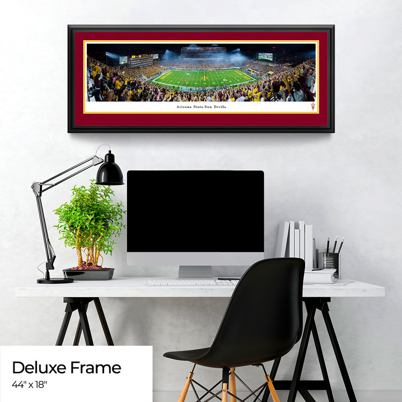 Impression panoramique Arizona State Football, H 18 po x l 44 po x P 1,125 po, Cadre noir
