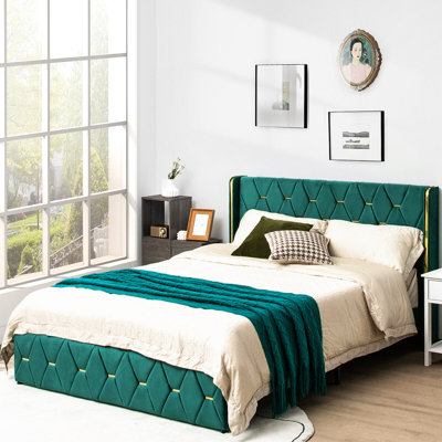 Haraway Upholstered Metal Platform Bed