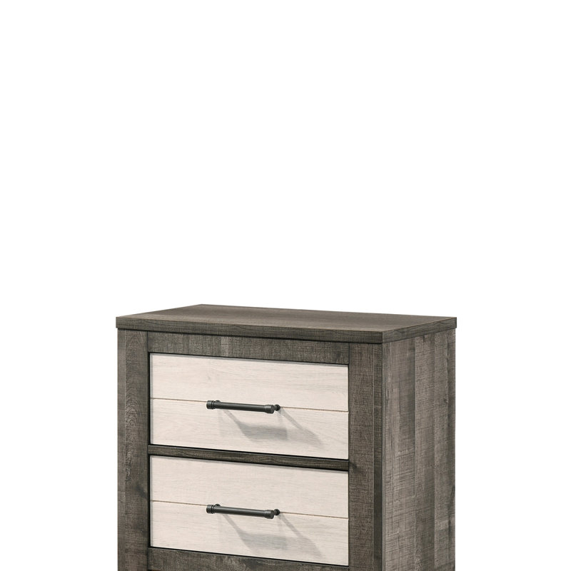Table de chevet 1 pièce deux tons commode de rangement de chevet deux tiroirs poignée en métal