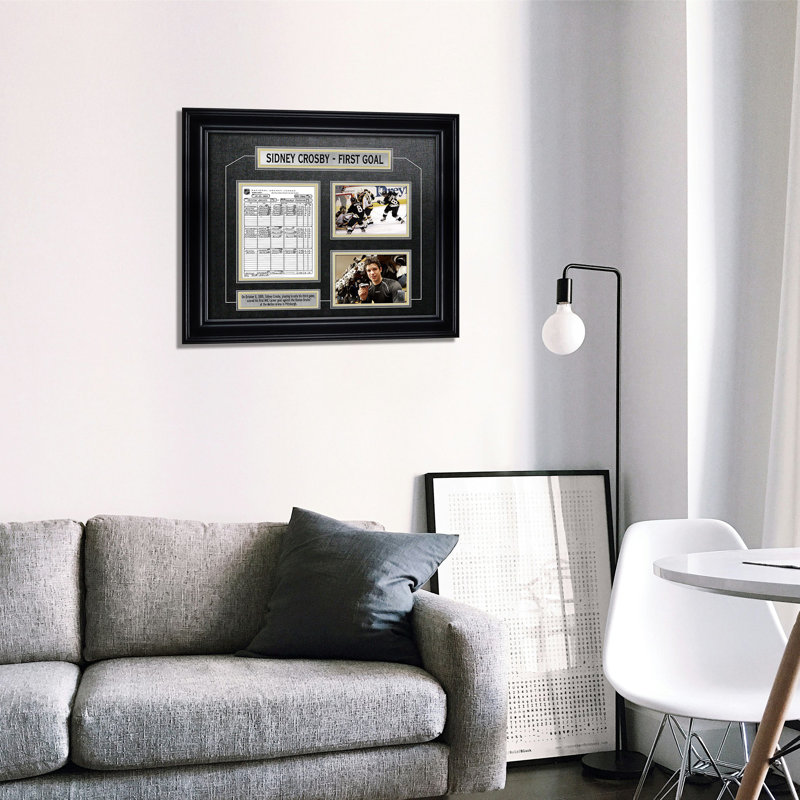 «Sidney Crosby Pittsburgh Penguins», premier collage encadré avec feuille de pointage