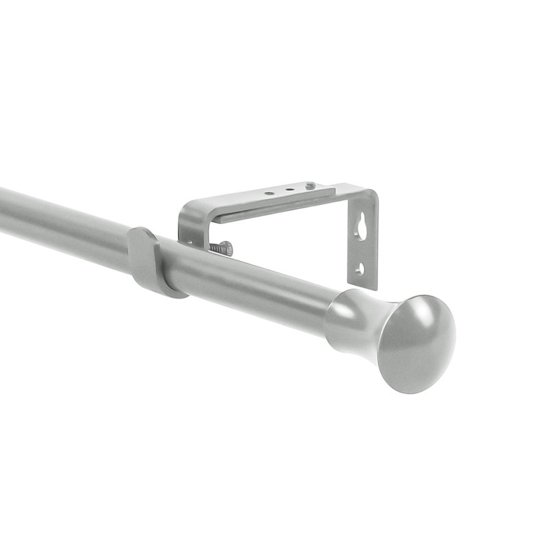 Tringle à rideaux simple San Marcos, H 0,62 po x l 48 po x P 0,62 po, Étain