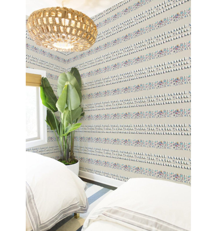 Gray Malin Riviera Stripe 10' L x 24" W Wallpaper Tile, Non-pasted, Paper