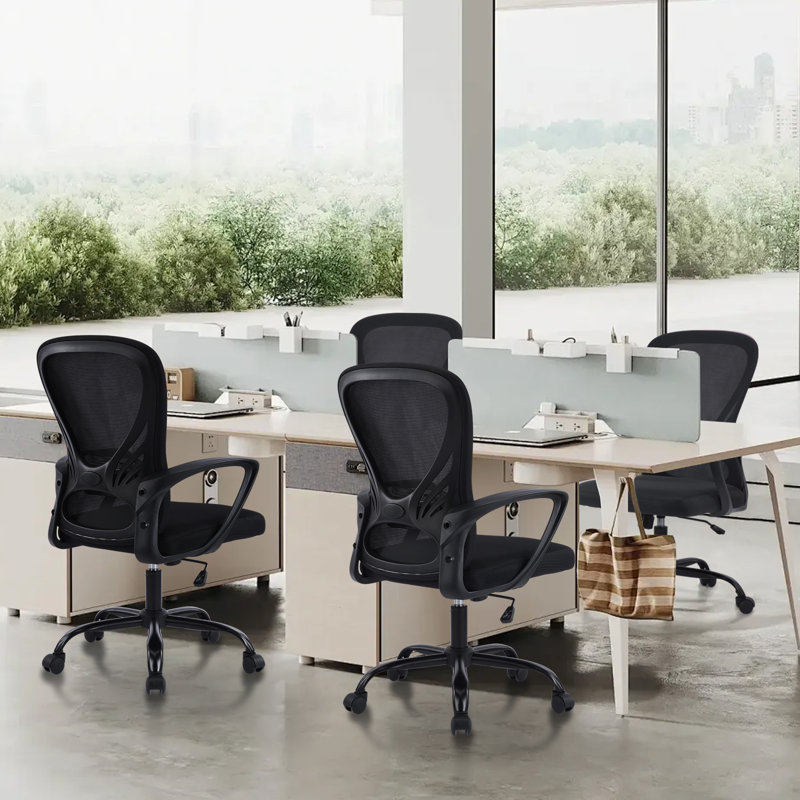 Wide Back Ergonomic Mesh Task Chair, Black