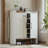 Large Five-Tier Shoe Cabinet With Doors, Farmhouse Style, Made Of Wood, With Adjustable Shelves. Modern Design, Suitable For Entryways, Hallways, Wardrobes, Bedrooms, And Living Rooms. Practical Storage In White.