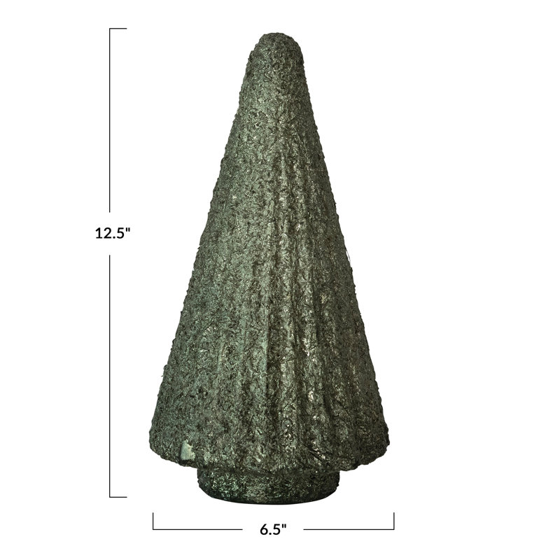 Emerald Textured Glass Tabletop Tree